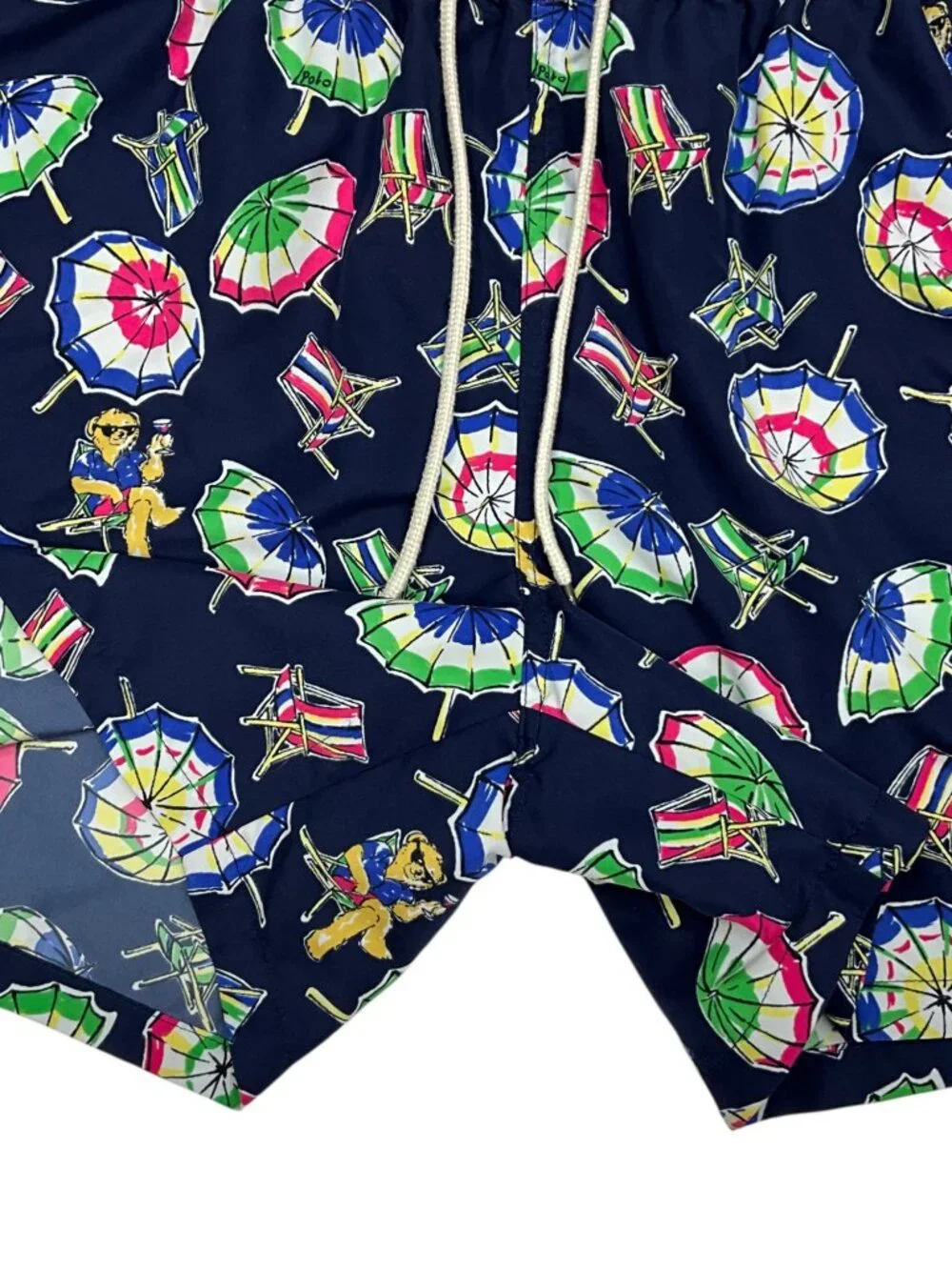 Polo Ralph Lauren Polo Bear Umbrella Swim Trunks XL Blue Lined Swimwear
